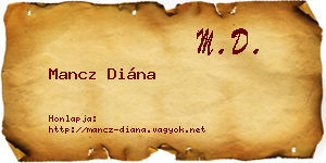 Mancz Diána névjegykártya